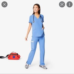 Figs ceil blue Kade large/tall cargo scrub pants